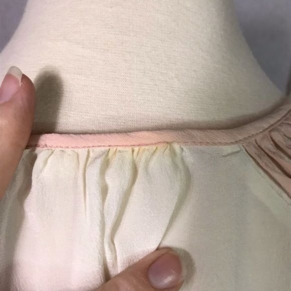 Anthropologie Meadow Rue L silk tank cream pink - Picture 6 of 8